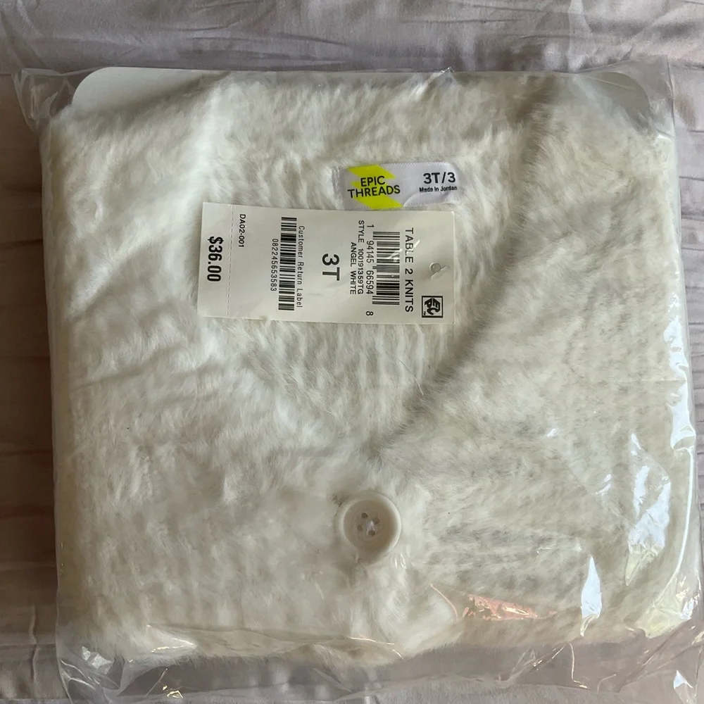 Epic Threads Kids' White Fuzzy Jacket - Picture 1 of 2